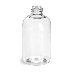 4 oz Clear PET Boston Round Bottles (Bulk), Caps NOT Included