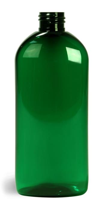 8 oz Green PET Dundee Ovals (Bulk) Caps NOT Included