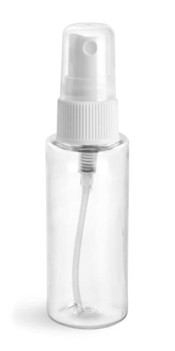 2 oz Clear PET Cylinder Rounds w/ White Sprayers
