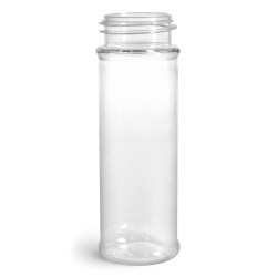 5.75 oz Clear PET Spice Bottles (Bulk), Caps NOT Included