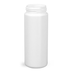 50 ml Plastic Bottles, White HDPE Cylinders (Bulk), Caps NOT Included