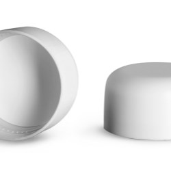 53/400 Plastic Caps, Smooth White Polypropylene Child Resistant Dome Caps For Clear Glass Child Resistant Jars