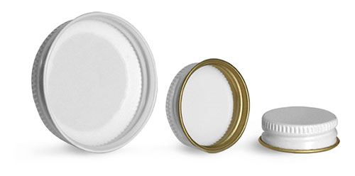 38/400 White Metal Plastisol Lined Caps