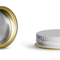 24/400  Metal Caps, White Metal Foil Lined Caps