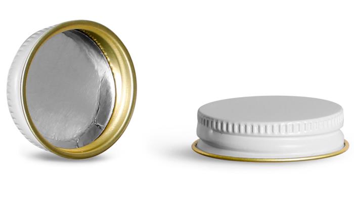 24/400 White Metal Foil Lined Caps (Bulk)