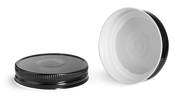 70G Metal Caps, 70G Black Metal Plastisol Lined Caps w/ Button