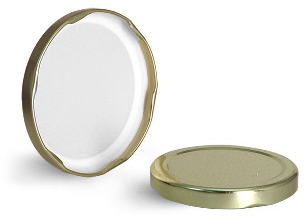 58/2020 Gold Metal Plastisol Lined Lug Caps