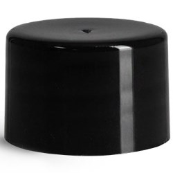 20/410 Plastic Caps, Black Polypropylene Smooth PE Lined Caps