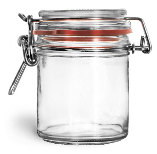 125 ml Glass Jars, Clear Glass Wire Bale Jars
