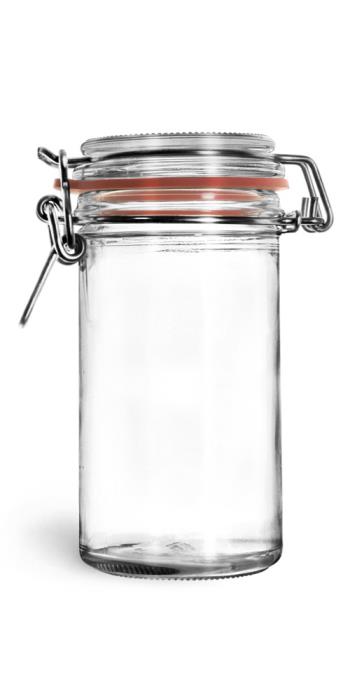 277 ml Glass Jars, Clear Glass Wire Bale Jars