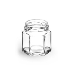 1 1/2 oz Clear Glass Hexagon Jars (Bulk), Caps NOT Included