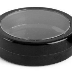 1/2 oz Black Pan Jar with Black Cap and Clear Window
