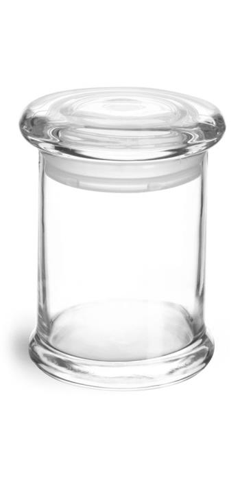 8 oz Clear Glass Candle Jars w/ Glass Flat Pressed Lids