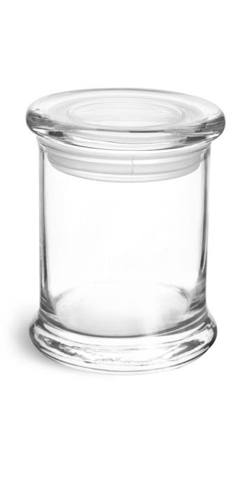 12.5 oz Clear Glass Candle Jars w/ Glass Flat Pressed Lids
