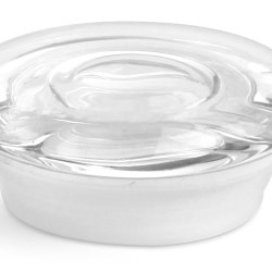 Small Clear Glass Flat Pressed Jar Lids w/ Fitments