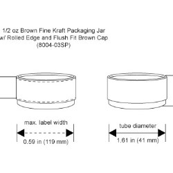 1/2 oz Brown Paperboard Jars w/ Flush Fit Lids