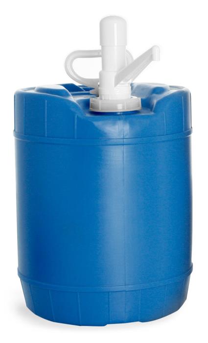 5 gal Blue Storage Drums w/ Dispensing Pumps