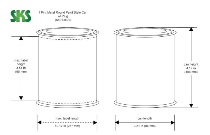 1 Pint Round Metal Paint Cans w/ Plugs