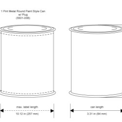1 Pint Round Metal Paint Cans w/  Plugs