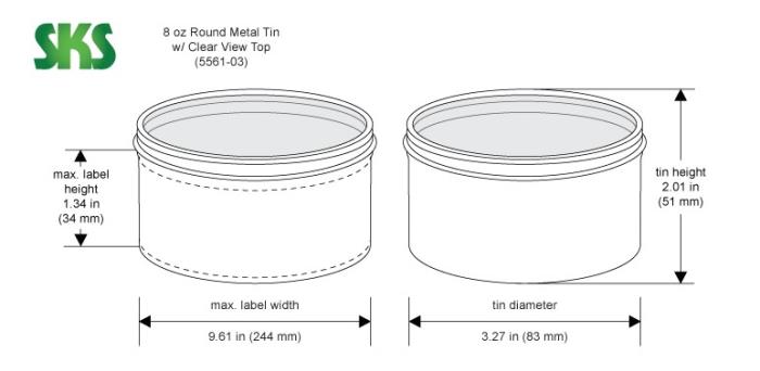8 oz Metal Tins w/ Clear View Tops