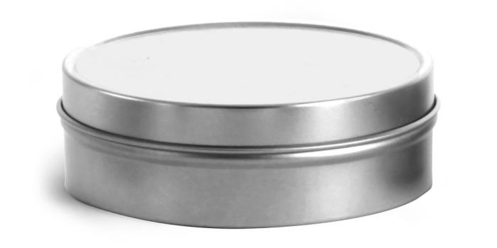 4 oz Flat Metal Tins w/ Rolled Edge Covers