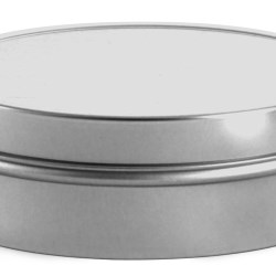 8 oz Flat Metal Tins w/ Rolled Edge Covers
