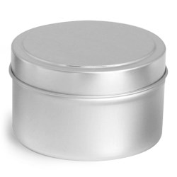 6 oz * Deep Metal Tins w/ Rolled Edge Covers
