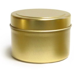 4 oz Gold Metal Tins, Gold Metal Tins w/ Rolled Edge Covers
