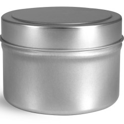 4 oz Metal Containers, Footed Candle Tins w/ Rolled Edge Covers