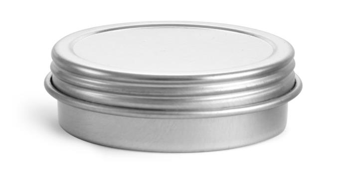 1 oz Silver Metal Twist Top Tins w/ Continuous Thread