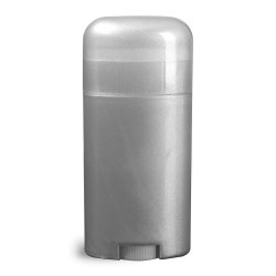 2.65 oz Plastic Tubes, Silver Polypro Deodorant Tubes w/ Silver Dome Caps