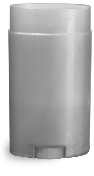 2.65 oz Plastic Tubes, Silver Polypro Oval Deodorant Tubes (Bulk), Caps NOT Included