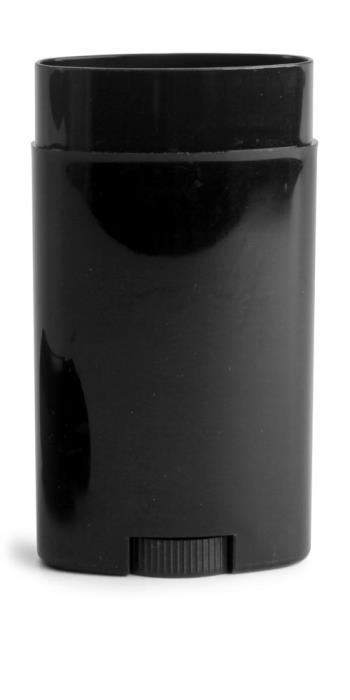 2.65 oz Black Polypro Oval Deodorant Tubes (Bulk), Caps NOT Included