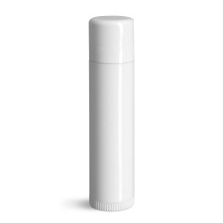 0.15 oz Lip Balm Tubes, White Plastic Lip Balm Tubes w/ Caps