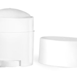 0.75 oz Plastic Tubes, White Polypro Deodorant Tubes w/ White Flat Caps