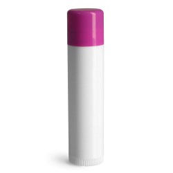 .15 oz Purple Cap Lip Balm Tubes, White Lip Balm Tubes w/ Colored Caps