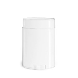 1.76 oz White Polypro Oval Deodorant Tubes (Bulk), Caps NOT Included