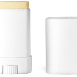 .35 oz White Oval Lip Balm Tubes w/ Caps