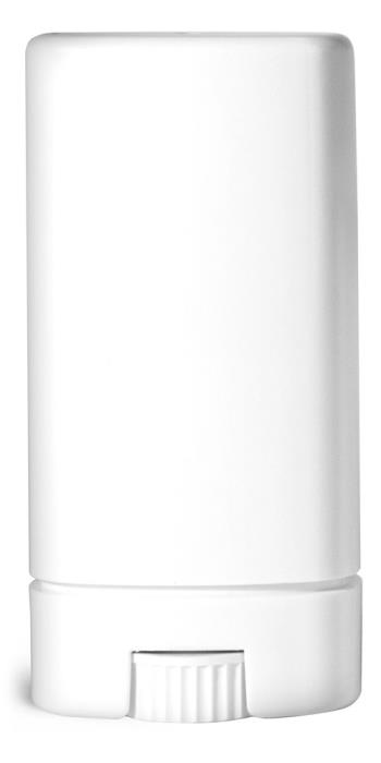 .50 oz White Oval Polypro Lip Balm Tube w/ White Snap Cap