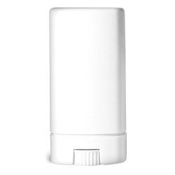 .50 oz White Oval Polypro Lip Balm Tube w/ White Snap Cap