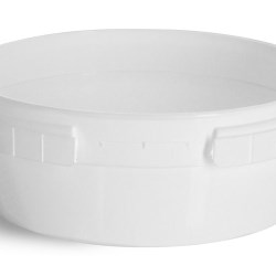 8 oz Plastic Tubs, White Polypro Tamper Resistant Tubs (Bulk), Caps NOT Included