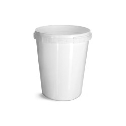 32 oz Plastic Tubs, White Polypro Tamper Resistant Tubs (Bulk), Caps NOT Included