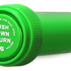 8 Dram Plastic Vials, Green Polypropylene Reversible Cap Vials