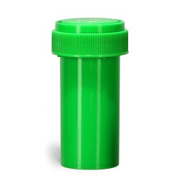 13 Dram Plastic Vials, Green Polypropylene Reversible Cap Vials