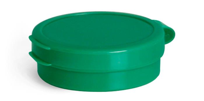 1/4 oz Green LDPE Hinge Top Polycons, Pill Pods