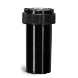 13 Dram Plastic Vials, Black Polypropylene Reversible Cap Vials