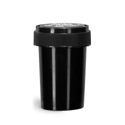 20 Dram Plastic Vials, Black Polypropylene Reversible Cap Vials