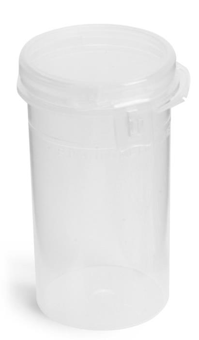 100 ml Natural Polypropylene Hinge Top Vials w/ Tamper Evident Seal