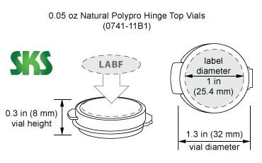 0.05 oz Natural Polypro Hinge Top Vials