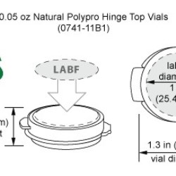 0.05 oz Natural Polypro Hinge Top Vials